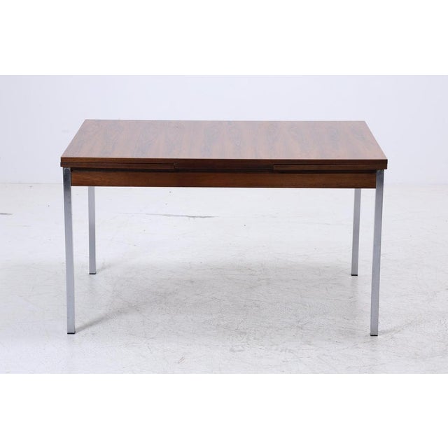 Vintage Extendable Rosewood Dining Table in Chrome and Wood, 1960s For Sale - Image 14 of 14
