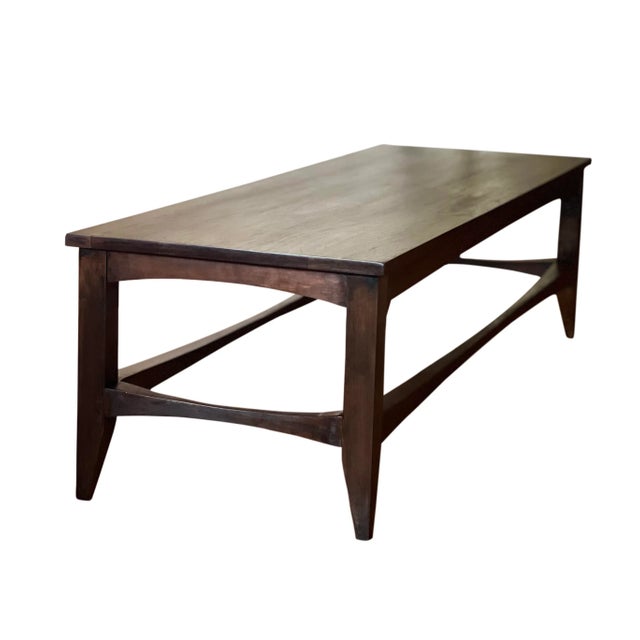 Mid 20th Century Scandinavian Dark Walnut Coffee Table - Refinished For Sale - Image 4 of 11