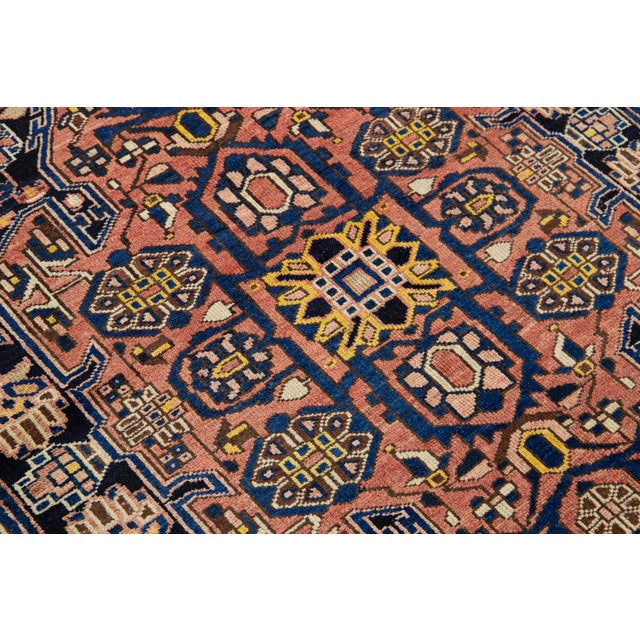 1960s Persian Malayer Hand-Knotted Wool Rugin Terracotta For Sale In New York - Image 6 of 8