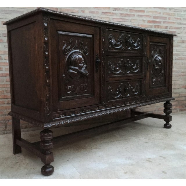 Late 19th Century Renaissance Spanish Buffet with Two Doors, Three Drawers For Sale - Image 18 of 18