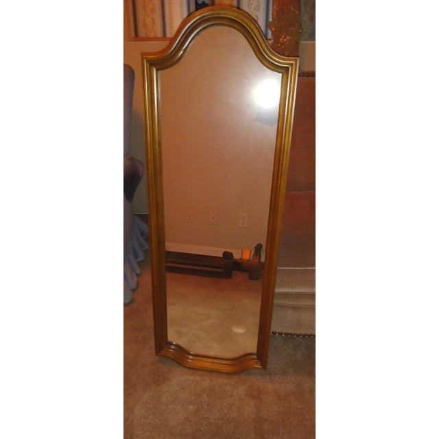 1960's Heritage Nutmeg Maple Colonial Early American wood 47" long mirror. Perfect for dressing or just taking a second...