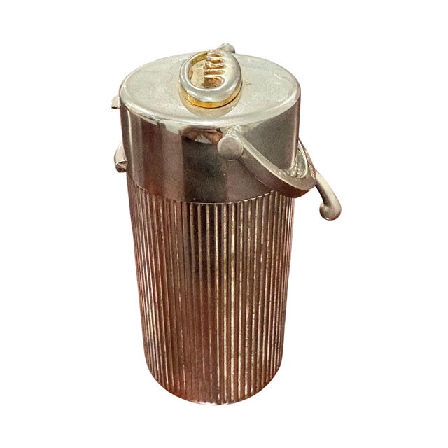 Late 20th Century Vintage Gucci Italy Silver-Tone Table Lighter With Ronson Insert For Sale - Image 5 of 9