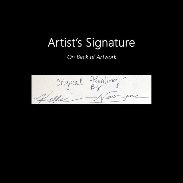 Otterson - Abstract Blue Cool Tone Cute Sea Animal Mixed Media Painting Artwork by Kellie Newsome For Sale In Los Angeles - Image 6 of 6