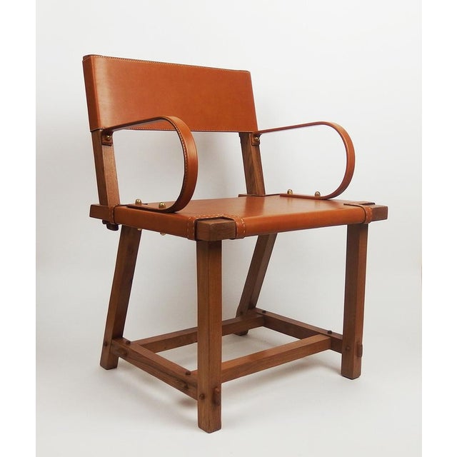 Leather Armchair by Jacques Adnet, 1940s For Sale - Image 14 of 14