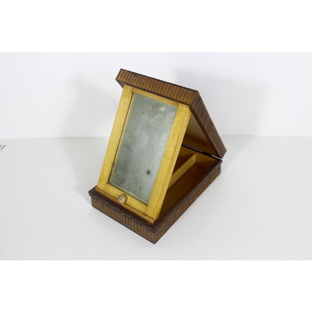 1970s Vintage Hand Carved Wood Folk Art Trinket or Jewelry Box For Sale - Image 5 of 12