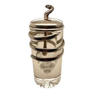 Rare Tiffany & Co. Sterling & Crystal Snake Perfume Bottle, 1891–1902 For Sale