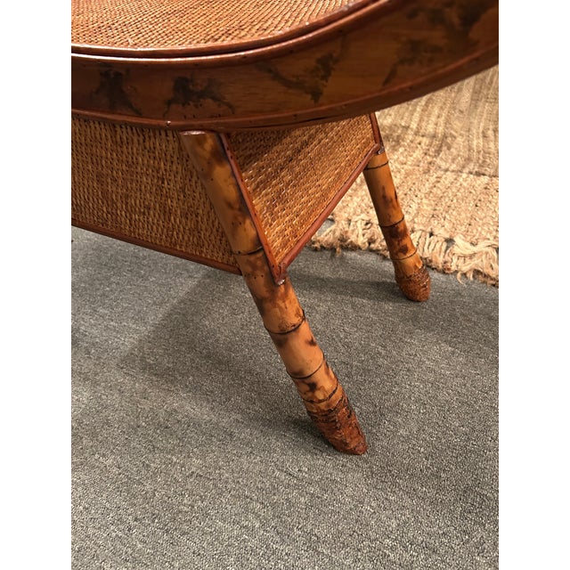 Rattan & Bamboo Organic Modern Bench For Sale - Image 4 of 13