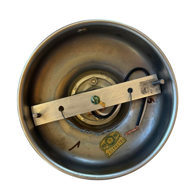 1920s Vintage Holophane Prismatic and Ribbed Glass Flush Mount For Sale - Image 5 of 7