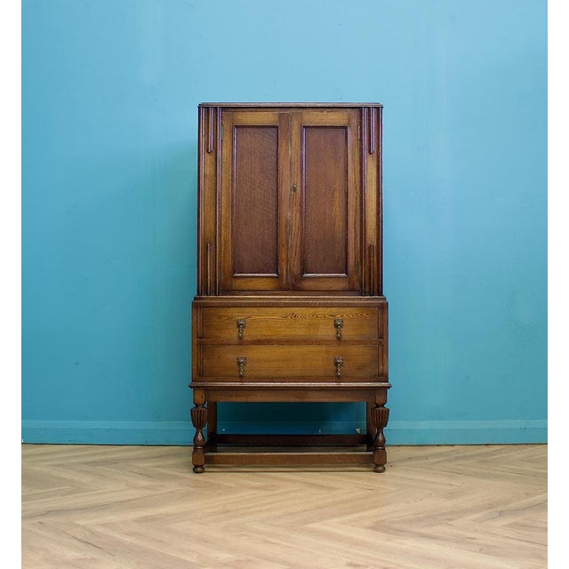 Vintage Oak Drinks Cabinet, 1960s For Sale - Image 3 of 8
