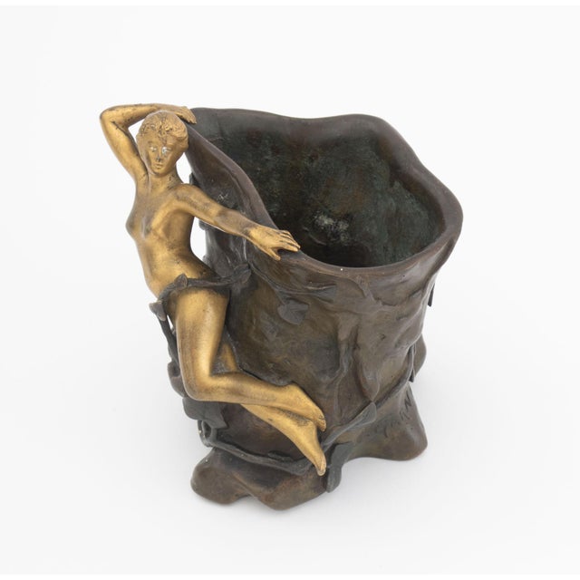 Jean Garnier Patinated Bronze Sculptural Vase For Sale In New York - Image 6 of 10