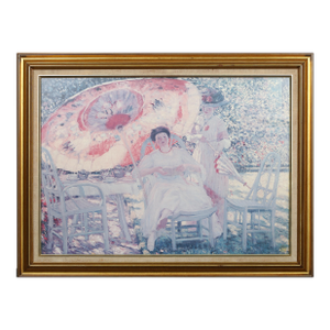 The Garden Parasol, Impressionist Poster After Frederick Carl Frieseke