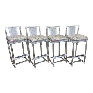 Vintage Organic Modern Lucite Barstools - Set of 4 For Sale