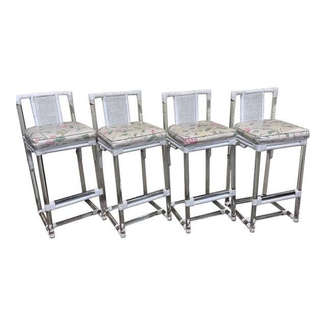 Vintage Organic Modern Lucite Barstools - Set of 4 For Sale