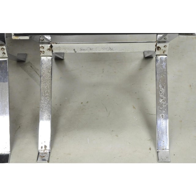 Late 20th Century Vintage Alessandro Albrizzi Italy Mid Century Modern Chrome Director Chair Pair For Sale - Image 5 of 18