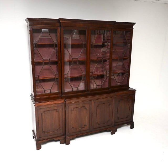 Antique Edwardian Breakfront Bookcase, 1900 For Sale - Image 11 of 11
