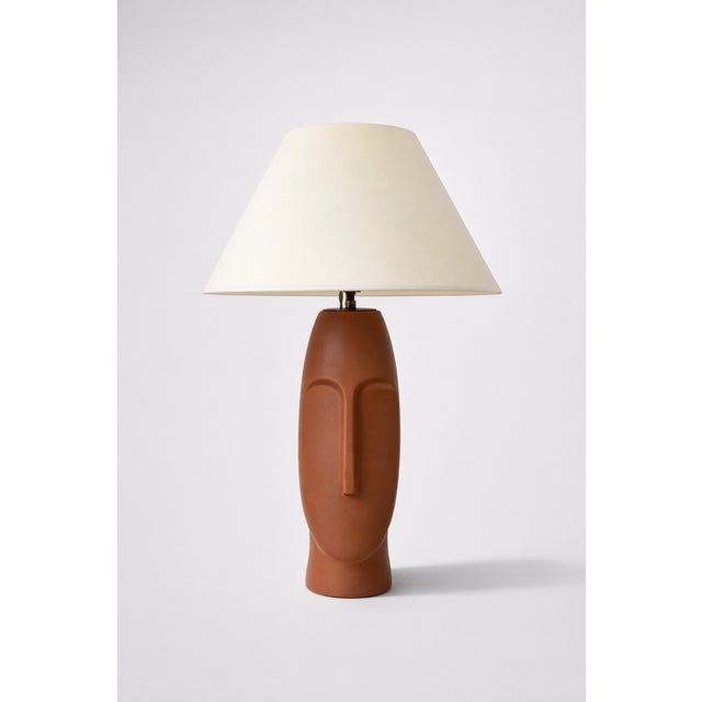 Brown Easter Island Table Lamp, 1990 For Sale - Image 8 of 11