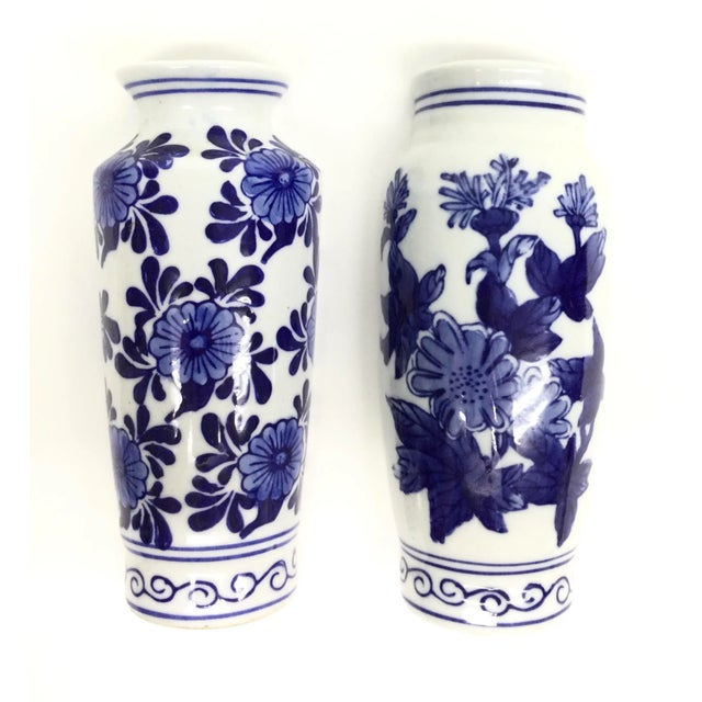 Vintage Cobalt Blue Chinese Half Vase Wall Scones For Sale - Image 4 of 13