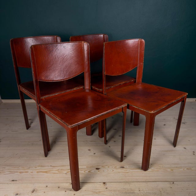 Mid-Century Sistina Saddle Dining Chairs by Tito Agnoli for Matteo Grassi, Italy, 1980s, Set of 4 For Sale - Image 12 of 18