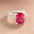 Diamond Tourmaline Rubellite Ring 3 Platinum 3.72 TCW Certified For Sale - Image 17 of 17