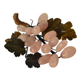 Carved Rose Quartz Grapes Cluster For Sale