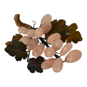 Carved Rose Quartz Grapes Cluster