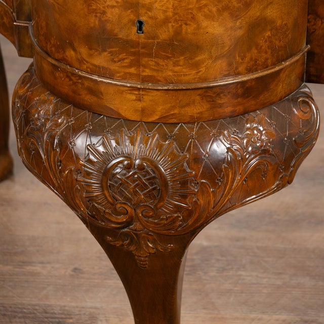 19th Century Rococo Walnut Six Drawer Desk From Denmark For Sale - Image 13 of 17