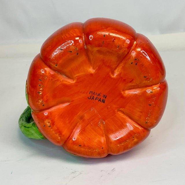 Brick Red 1940s Boho Chic Trompe l'Oeil Hollywood Regency Tomato Pitcher. For Sale - Image 8 of 8