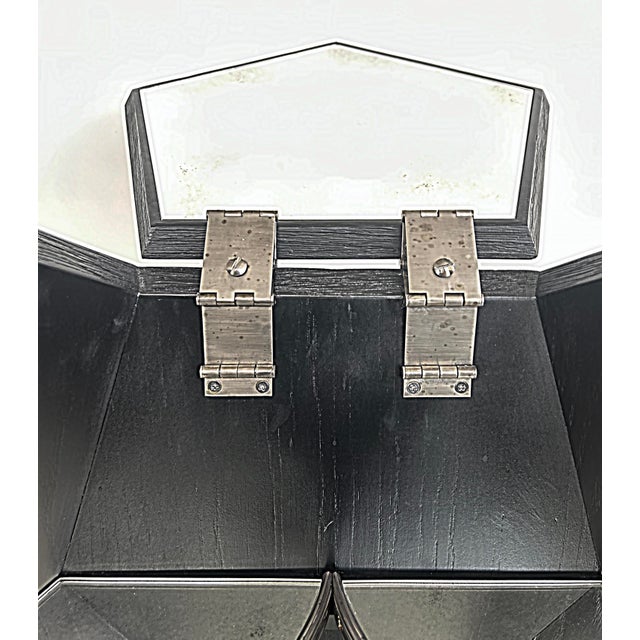 Restoration Hardware Sculptural Polyhedron Rolling Bar Cart With Hinged Doors For Sale - Image 13 of 17