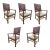 Dessin Fournir Spanish Mission Style Leather Dining Arm Chairs- a Set of 5 For Sale