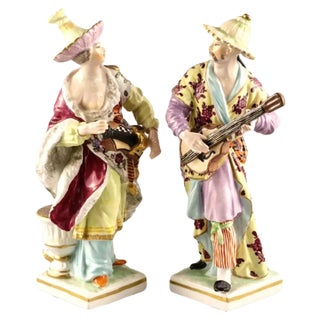 Porcelain Musicians from KPM, Set of 2 For Sale