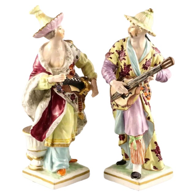 Porcelain Musicians from KPM, Set of 2 For Sale