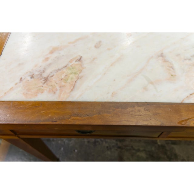 Late 20th Century Late 20th Century Pink Marble Top Wooden Desk For Sale - Image 5 of 10