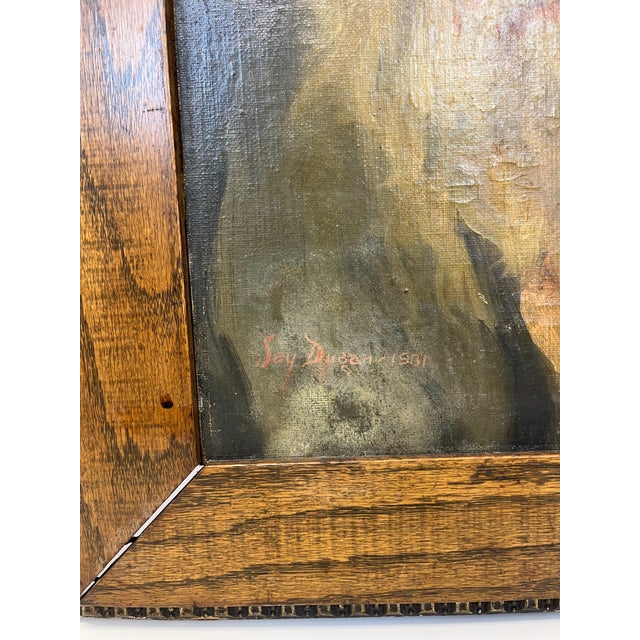 Wood Turn of the Century Hand Painted Portrait For Sale - Image 7 of 7