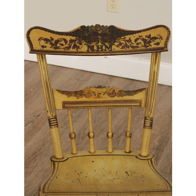 Antique 19tth Century Hand Painted Childs Rocking Chair For Sale - Image 9 of 12