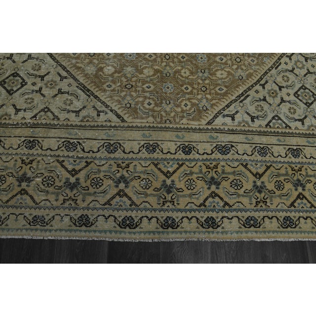 1970s 1970s Vintage Persian Handknotted Wool Green Oversize Area Rug For Sale - Image 5 of 11
