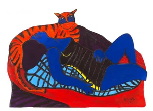 Corneille, Figurative Relief, 1998, Ceramic
