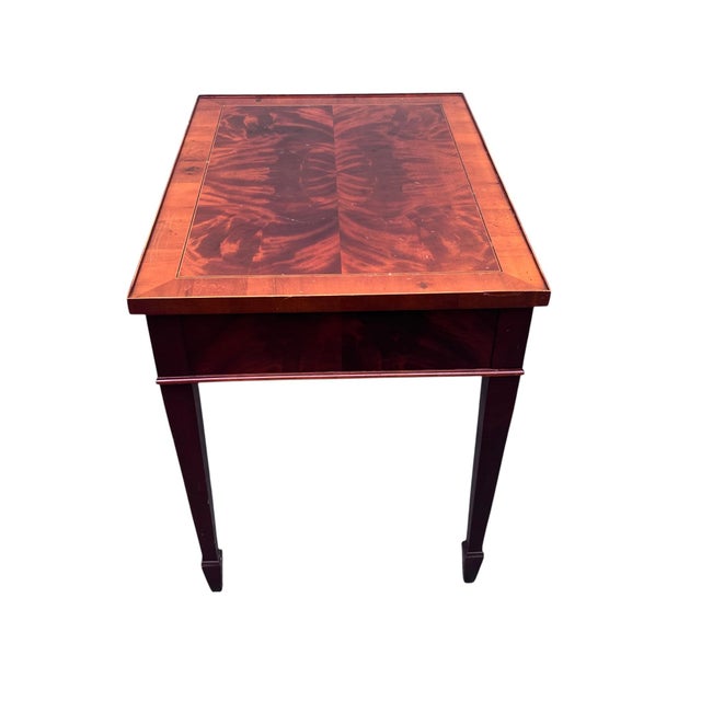 Late 20th Century Hekman Crotch Mahogany Side Table For Sale - Image 16 of 18
