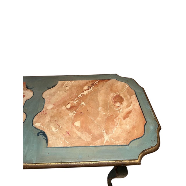 Vintage Bavarian Baroque Style Hand Painted Table Writing Desk For Sale - Image 10 of 18