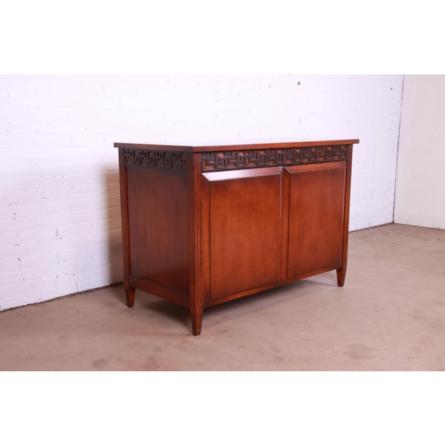 Nancy Corzine Regency Style English Walnut Buffet Server or Bar Cabinet For Sale - Image 13 of 13