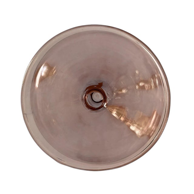 Vintage Mid Century Glass Candle Holders Pink Minimalism Contemporary Taper Holder Nordic Scandinavian Stacked For Sale - Image 4 of 5