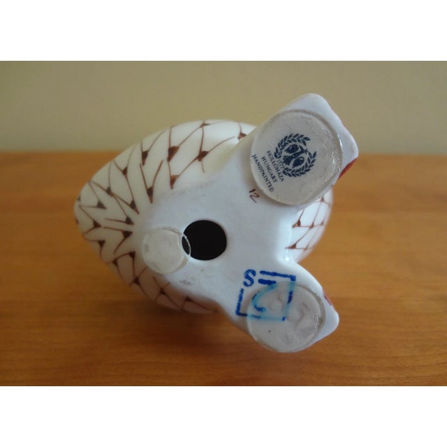 Bring European elegance to your collection with this beautiful Vintage Hollohaza Hungary Fishnet Porcelain Goose Figurine....