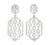 14K White Gold Diamond Designer Drop Earrings. This elegant pair features numerous brilliant round diamonds totaling 2...