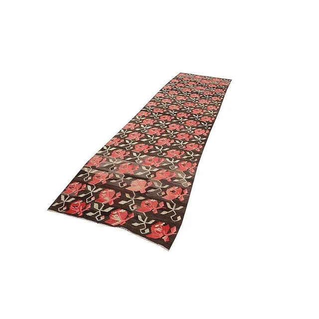 Traditional Vintage Floral Turkish Kars Kilim Rug For Sale - Image 3 of 7