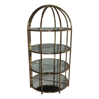 Brass Cage Bar Cabinet, 1970s For Sale