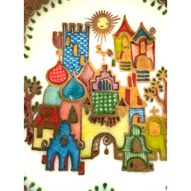 Green Vintage Austrian Hand Painted Porcelain Pin Dish For Sale - Image 8 of 10