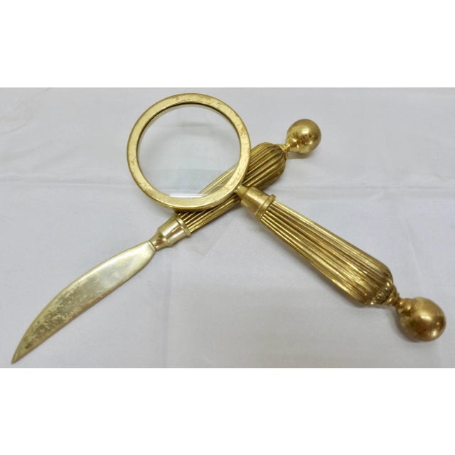 Mid-Century Brass Letter Opener and Magnifying Glass For Sale In Nashville - Image 6 of 9