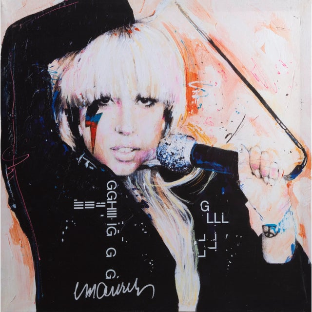 Pop Art Lady Gaga, Sid Maurer Giclee Print on Canvas For Sale - Image 3 of 3