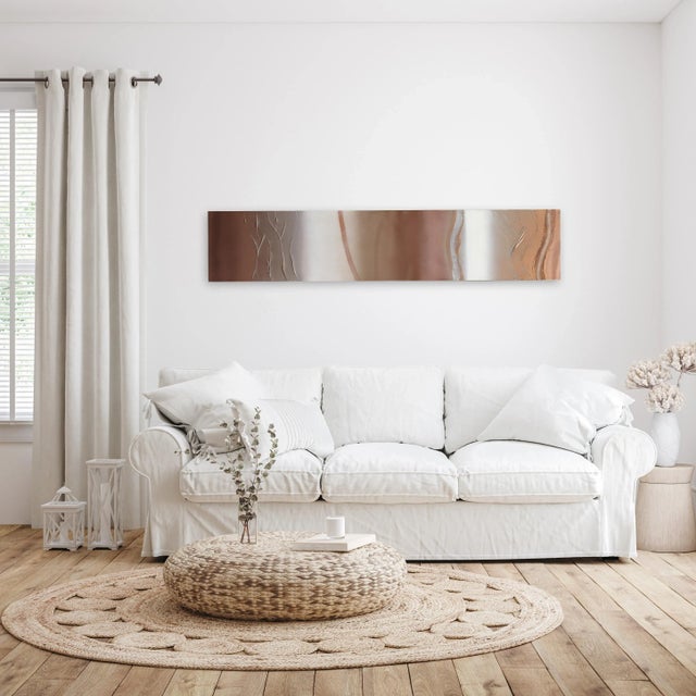 Textile Skinny Tall Painting "Champagne Toast 2" Original Artwork With Acrylic Paint and Resin by Nichole McDaniel For Sale - Image 7 of 10