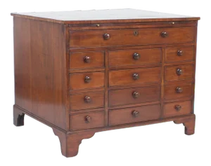 Antique Form English Mahogany Queen Anne Style Partners Desk