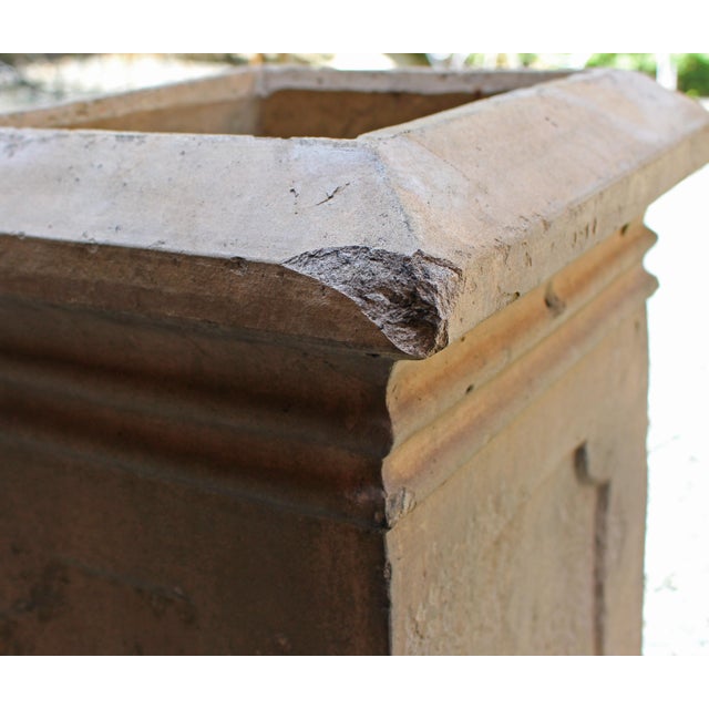 Ceramic Antique English Square Plinth-Form Chimney Pot For Sale - Image 7 of 9